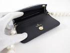 Chanel Black Leather Mini Lambskin Maxi Pearls Clutch on Chain