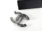 Chanel 12P Ruthenium Pearl CC Logo Brooch Pin