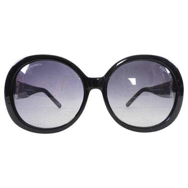 Chanel - Black Oversized Square Sunglasses w/ Faux Pearls – Current Boutique