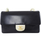 Chanel Vintage Black and Ivory Two Tone Perforated Leather Flap Bag