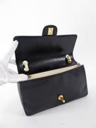 Chanel Vintage Black and Ivory Two Tone Perforated Leather Flap Bag