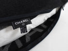 Chanel Charcoal Grey and Black Spellout Logo CC Pillow and Throw Blanket Set
