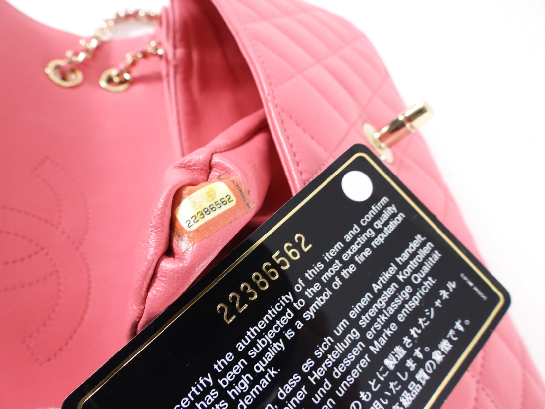 Chanel Pink Quilted Leather 3 Compartment Flap Bag