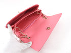 Chanel Pink Quilted Leather 3 Compartment Flap Bag
