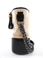 Chanel Beige and Black Aged Calfskin Gabrielle Medium Chain Bag
