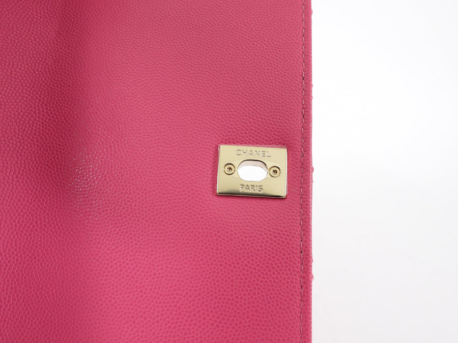Chanel Pink Caviar Leather Medium Coco Top Handle Bag LGHW