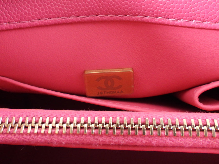 Chanel Pink Caviar Leather Medium Coco Top Handle Bag LGHW