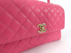 Chanel Pink Caviar Leather Medium Coco Top Handle Bag LGHW