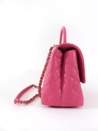 Chanel Pink Caviar Leather Medium Coco Top Handle Bag LGHW
