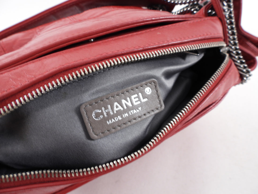 Chanel Vintage Cherry Red LAX Accordion Bag
