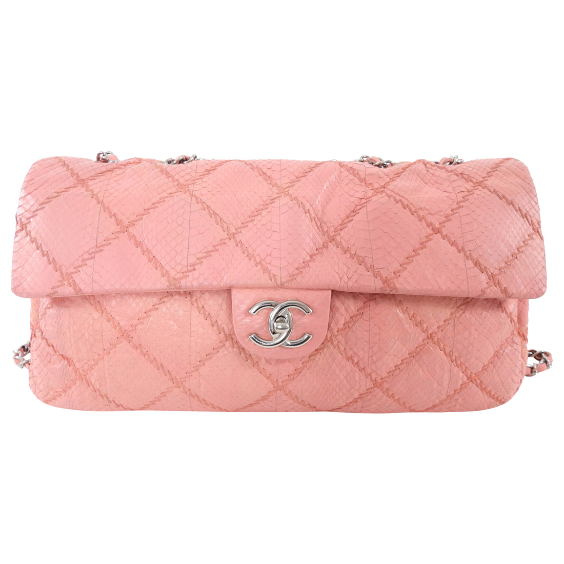 Chanel Pink Python Large Ultimate Stitch Flap Bag