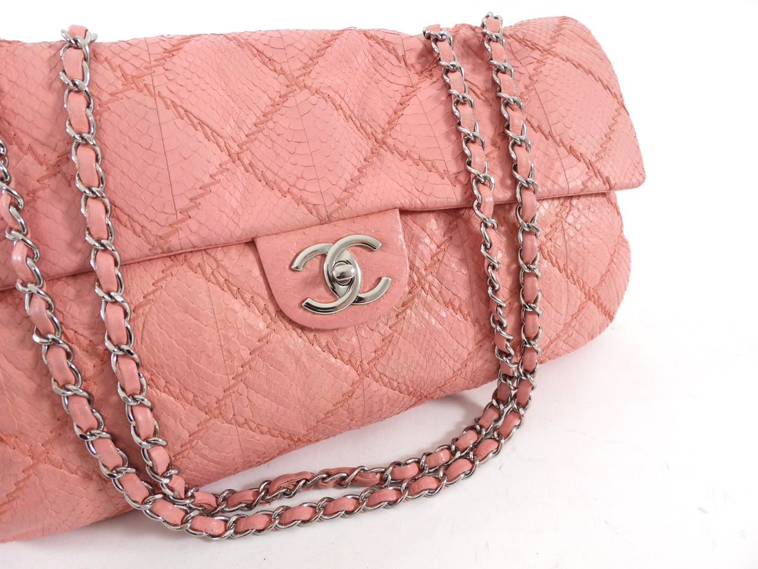 Chanel Pink Python Large Ultimate Stitch Flap Bag