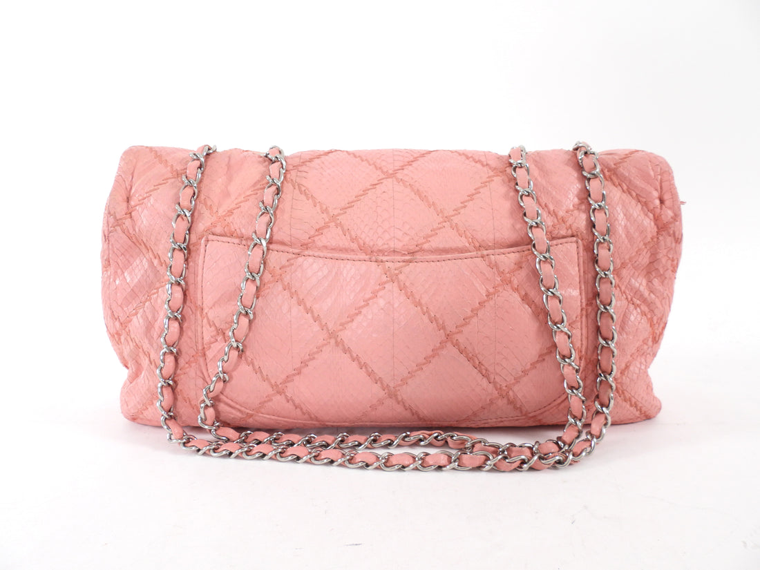 Chanel Pink Python Large Ultimate Stitch Flap Bag