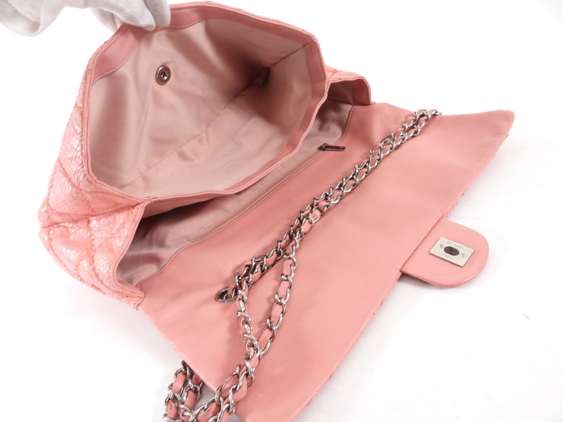 Chanel Pink Python Large Ultimate Stitch Flap Bag