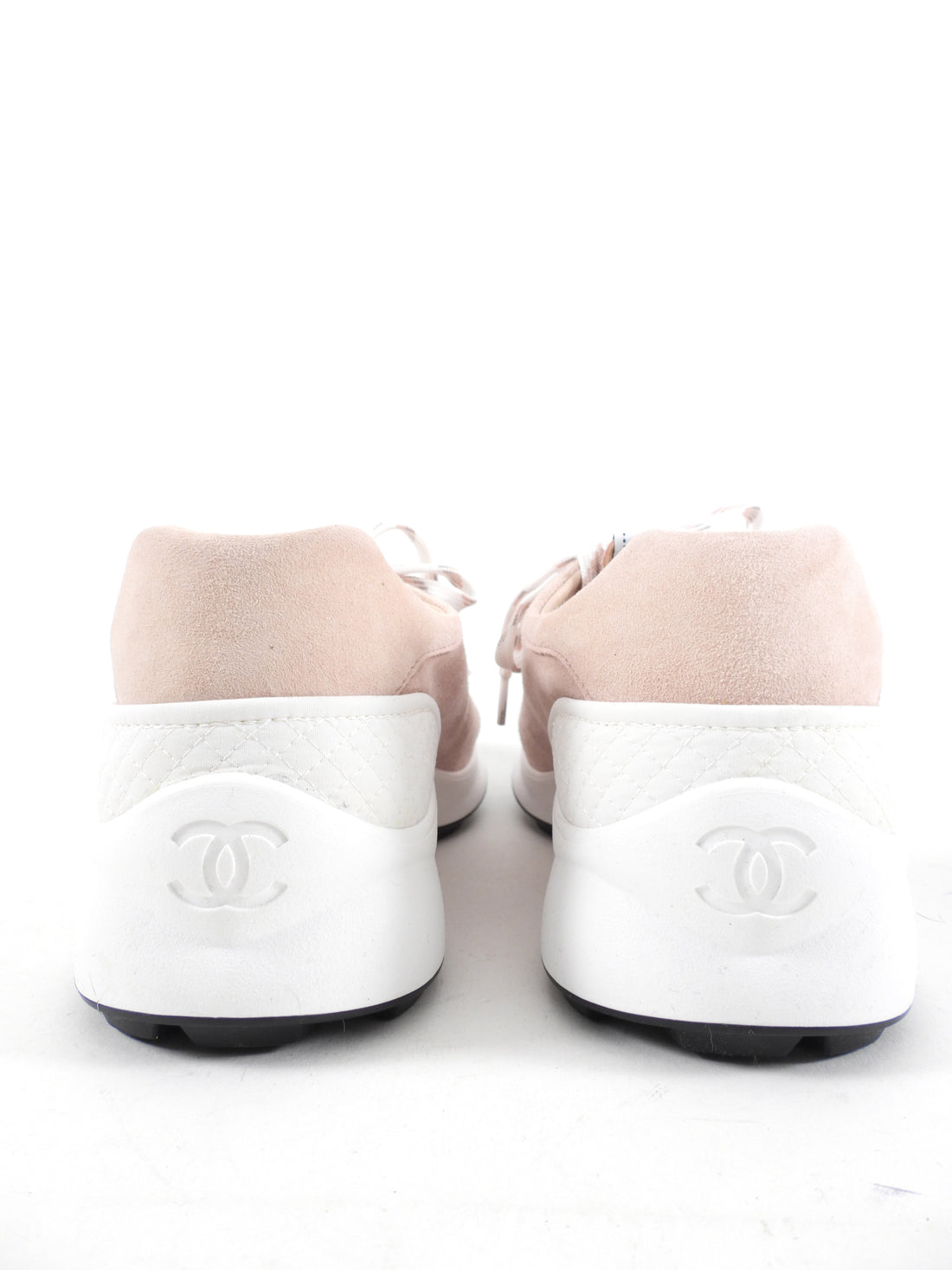 Chanel G39074 Light Pink Suede CC Sneakers - 40.5 / 39.5
