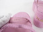 Chanel 23C Pink Tweed Platform Sandal with Logo at Heel - 41