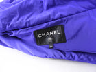 Chanel 19K Indigo / Cobalt Blue Puffer Coat with CC Belt - S / M