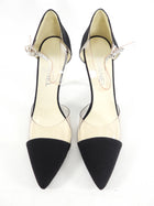 Chanel Black Fabric and Clear Acrylic Cap Toe D'Orsay Pump Heels - 41 / 40