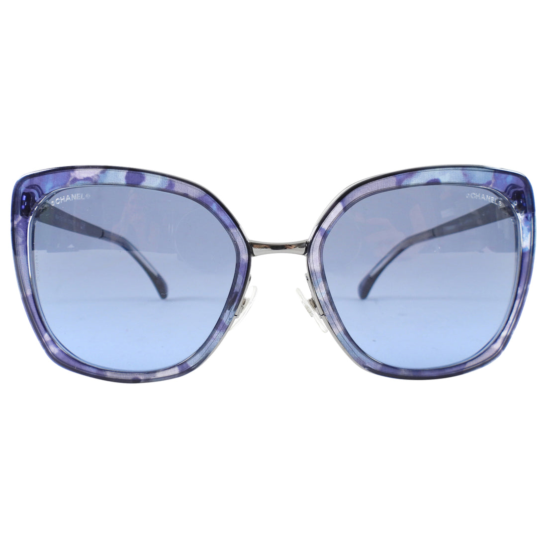 Chanel Dark Blue Acrylic and Metal Frame Oversized Sunglasses 4209