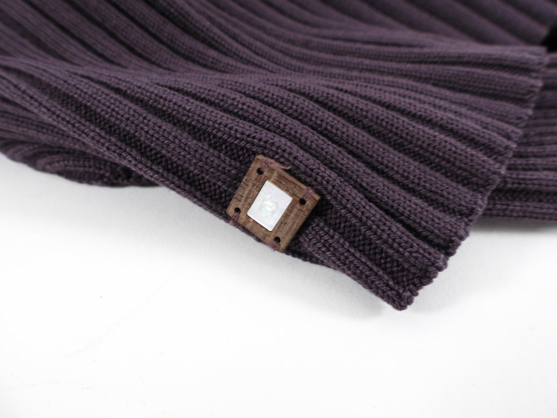 Chanel Vintage 2001 Fall Purple Ribbed Turtleneck Sweater - FR40 / M / 8