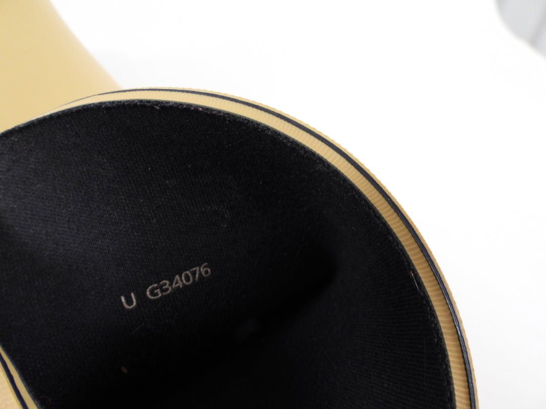 Chanel Beige and Black Tall Rubber Two-Tone Logo Rainboot - 37 / 6.5