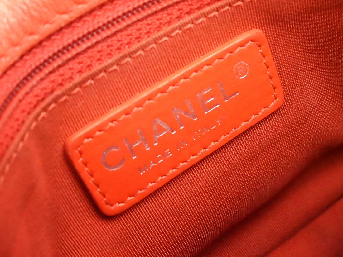 Chanel Red Quilted Leather Natural CC Small Chain Flap Bag