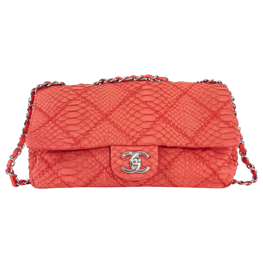 Chanel Red Python Medium Ultimate Stitch Flap Bag