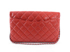 Chanel Red Caviar Leather Quilted Classic Timeless Chain Flap Bag