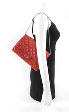 Chanel Red Caviar Leather Quilted Classic Timeless Chain Flap Bag