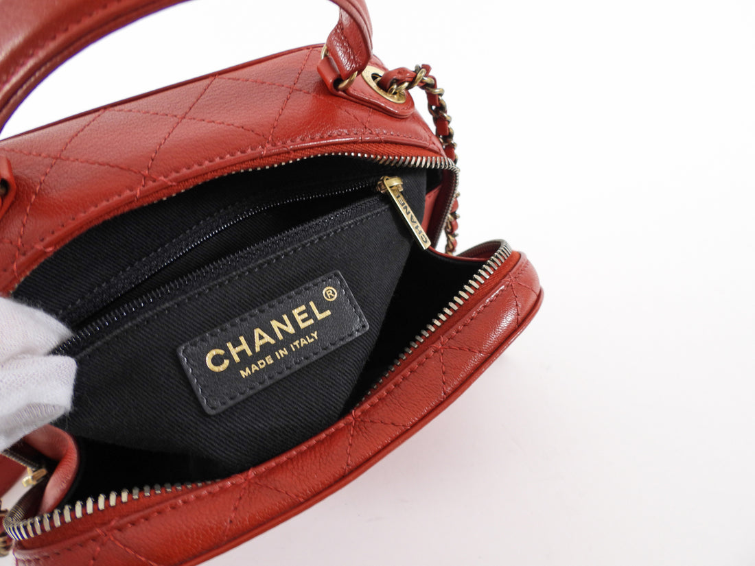 Chanel Paris-Rome Coco Curve Red Leather Vanity Case Bag