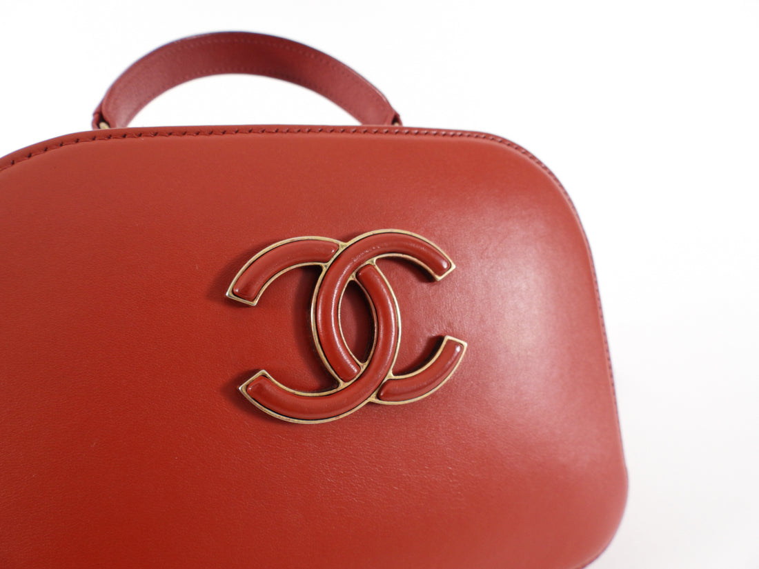 Chanel Paris-Rome Coco Curve Red Leather Vanity Case Bag