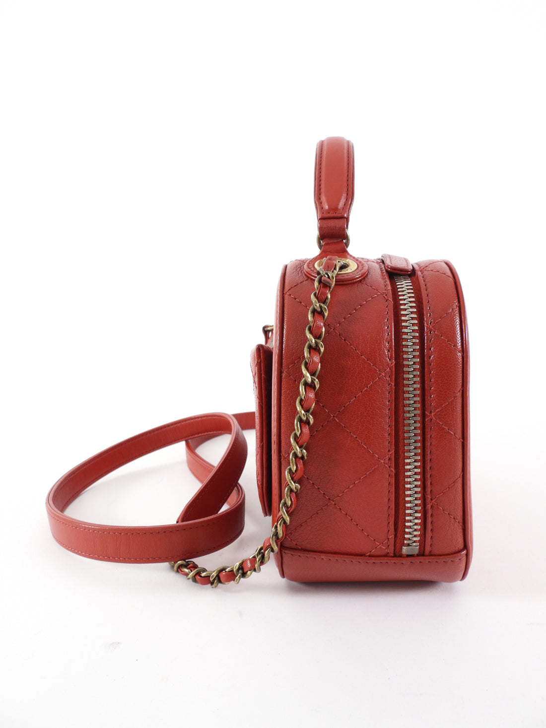 Chanel Paris-Rome Coco Curve Red Leather Vanity Case Bag