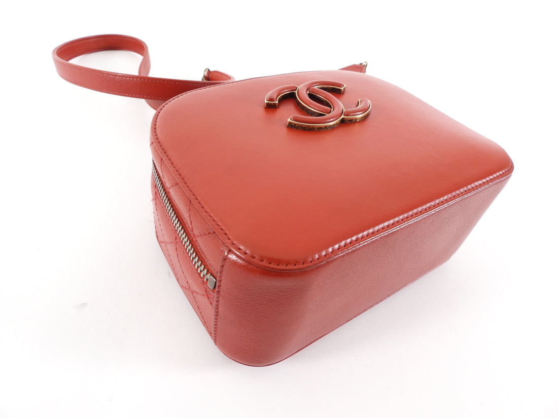 Chanel Paris-Rome Coco Curve Red Leather Vanity Case Bag
