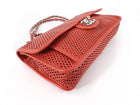 Chanel Red Perforated Leather Large Up In The Air Flap Bag