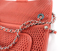 Chanel Red Perforated Leather Large Up In The Air Flap Bag