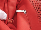 Chanel Red Perforated Leather Large Up In The Air Flap Bag