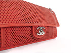 Chanel Red Perforated Leather Large Up In The Air Flap Bag