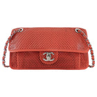 Chanel Red Perforated Leather Large Up In The Air Flap Bag
