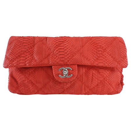 Chanel Red Python East West Ultimate Stitch Flap Bag