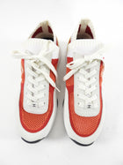 Chanel G36258 Suede and Mesh Knit Red White Sneakers -  40 / 39