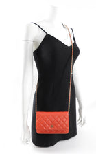 Chanel Red Quilted Leather Timeless Classic Wallet on Chain Bag