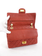 Chanel Red Aged Leather Reissue 2.55 Double Flap Bag GHW
