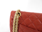 Chanel Red Aged Leather Reissue 2.55 Double Flap Bag GHW