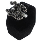 Chanel 10C Dark Grey Crystal CC Ring - 7