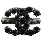 Chanel 10C Dark Grey Crystal CC Ring - 7