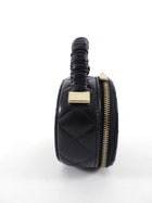Chanel Black Leather Nano Ruch Top Handle Oval Evening Vanity Bag
