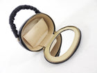 Chanel Black Leather Nano Ruch Top Handle Oval Evening Vanity Bag