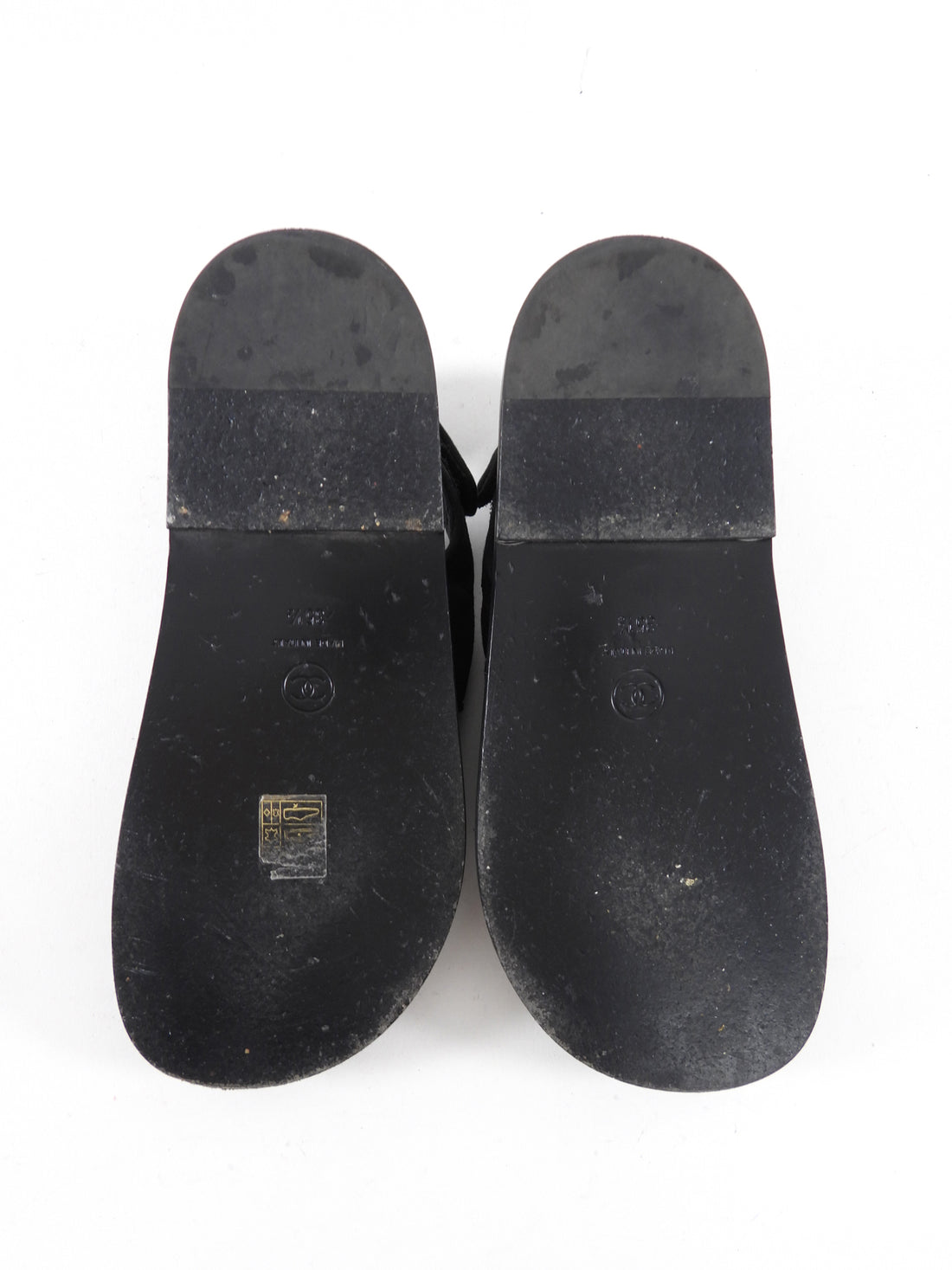 Chanel Black Fabric Quilted Crystal Strass CC Logo Dad Sandals - 35.5 / 6.5
