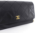 Chanel Black Top Stitch Leather Sheepskin WOC Wallet on Chain Bag