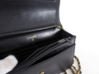 Chanel Black Top Stitch Leather Sheepskin WOC Wallet on Chain Bag